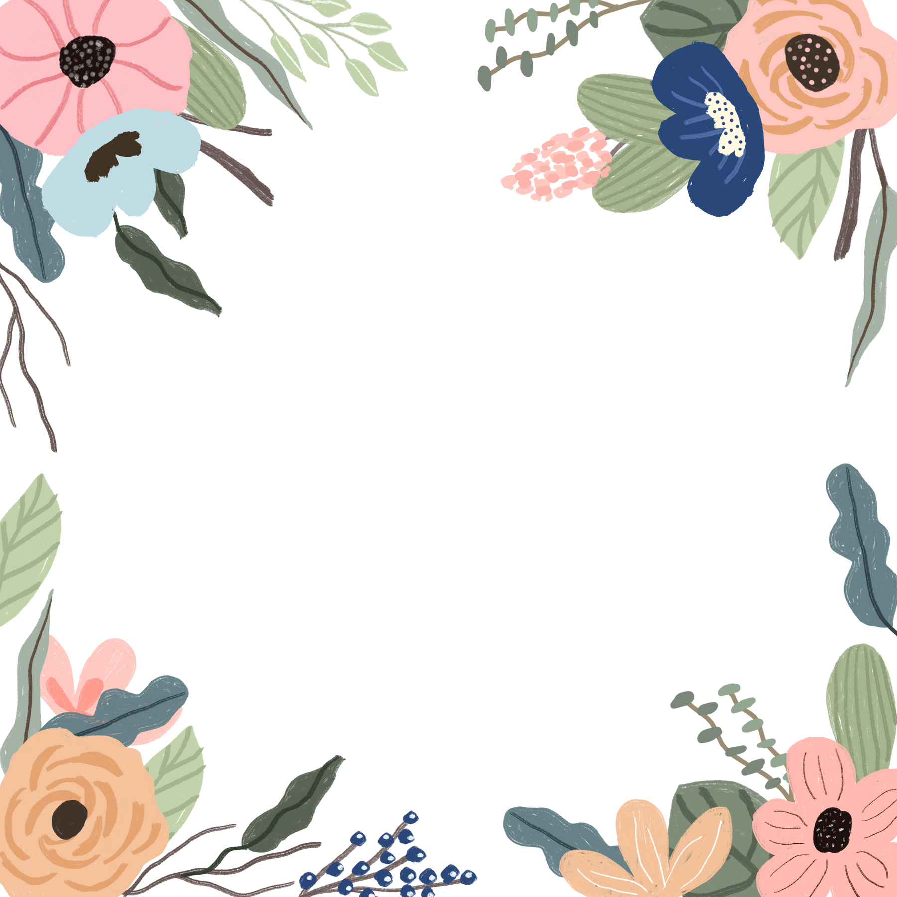 cute floral frame